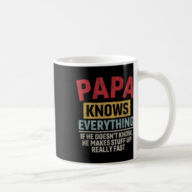 Weiß alles Funny Vatertag Papa Kaffeetasse (Rechts)
