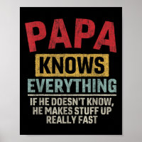 Weiß alles Funny Vatertag Papa