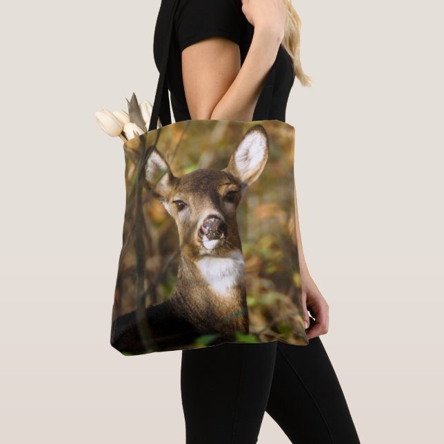 Weiß-Angebundene Rotwild-Taschen-Tasche (Von Nahem)
