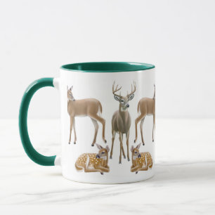 Weiß angebundene Rotwild-Wecker-Tasse Tasse