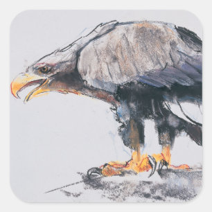 Weiß angebundenes Meer Eagle 2001 Quadratischer Aufkleber