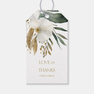 Weiß   Aquarell Floral Vielen Dank für Ihre Hochze Geschenkanhänger