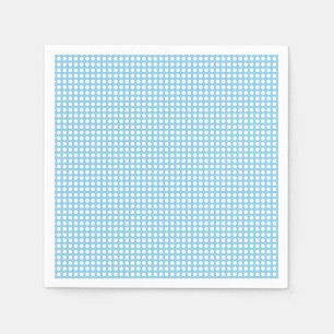 Weiß auf Baby Blue Small Horiz. Polka Dots Paper Serviette