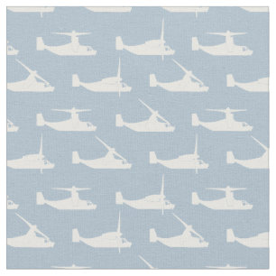 Weiß auf Blassblau V-22 Osprey Muster Fabric Stoff