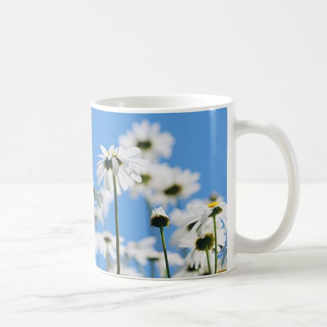 Weiß auf Blau Kaffeetasse (Rechts)
