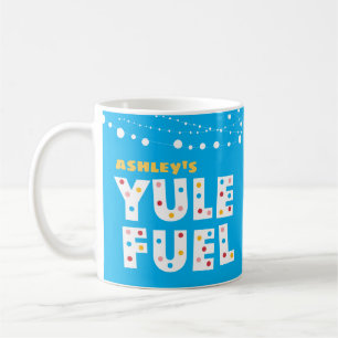 Weiß auf blauem WEIHNACHTEN FUEL Kaffeetasse