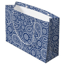 Weiß auf blaues vintage Paisley-Muster