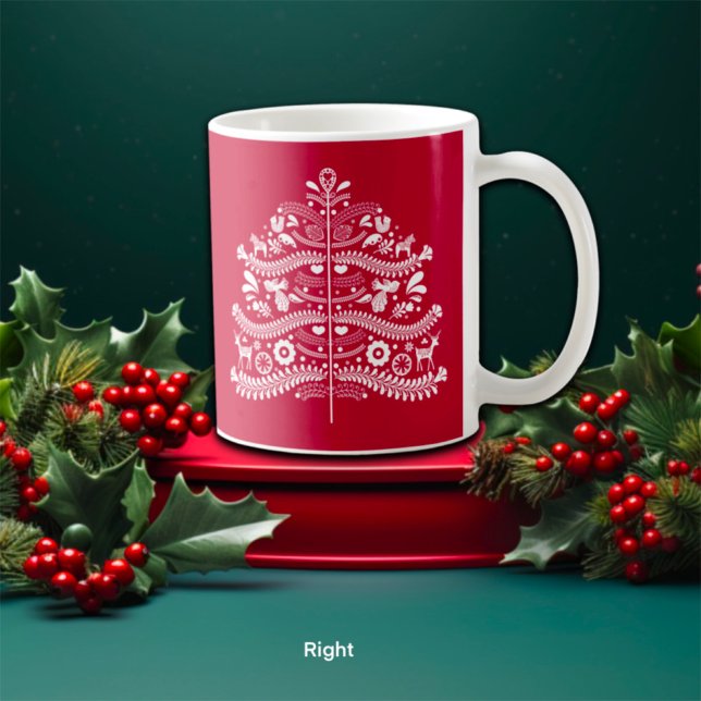 Weiß auf dem skandinavischen Weihnachtsbaum der No Kaffeetasse (Von Creator hochgeladen)