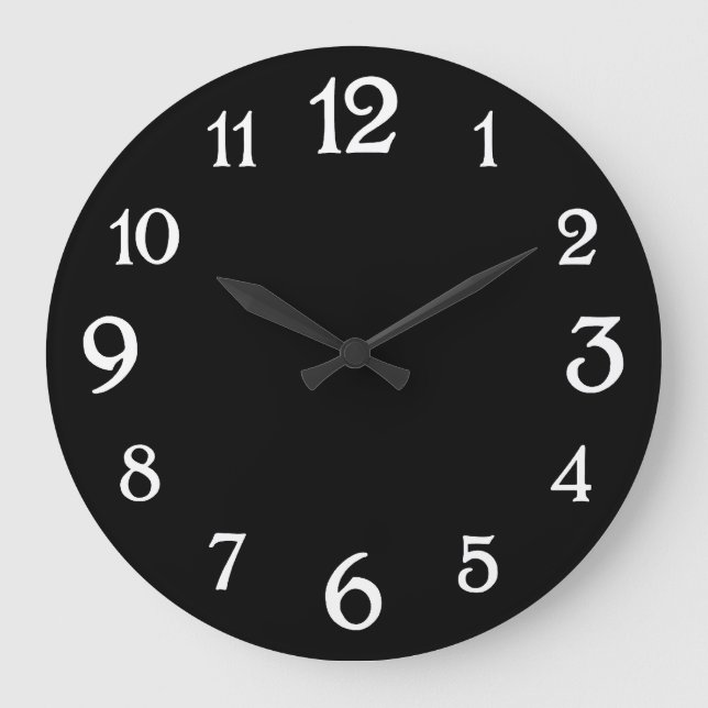 Weiß auf der Vintagen Schwarzen Schreibmaschine Wa Große Wanduhr (Vorderseite)