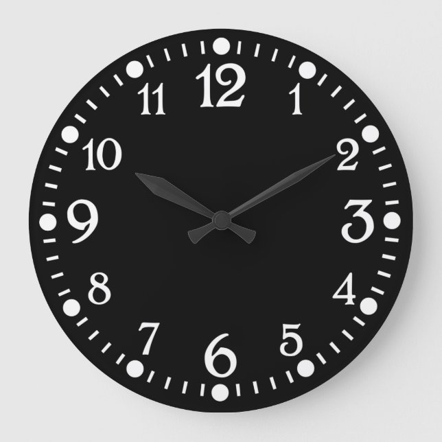 Weiß auf der Vintagen Schwarzen Schreibmaschine Wa Große Wanduhr (Vorderseite)