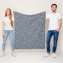 Weiß auf dunkelblau-grau | Muster für Linoldruckst Fleecedecke