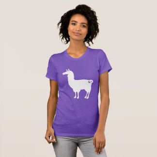 Weiß auf Farblama-Damen-T - Shirt