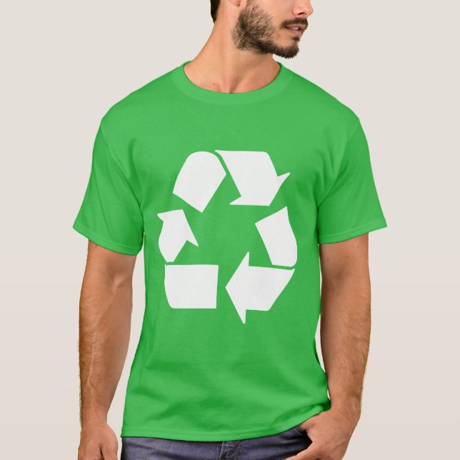 Weiß auf Grün gerecycelt T-Shirt (Vorderseite)