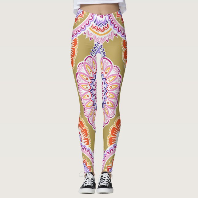 Weiß auf Pappfarbe 2 Leggings (Vorderseite)