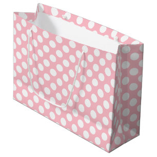 Weiß auf rosa große Polka-Punkte Geschenktüte