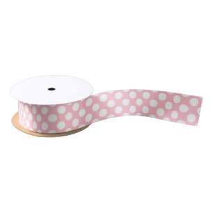 Weiß auf rosa Kleine Größe Polka Dots Band Satinband