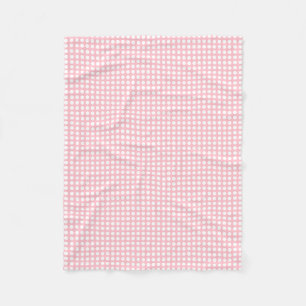 Weiß auf rosa Kleine horizontale Polka-Punkte Fleecedecke