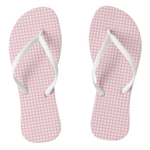 Weiß auf rosa Kleine horizontale Polka-Punkte Flip Flops