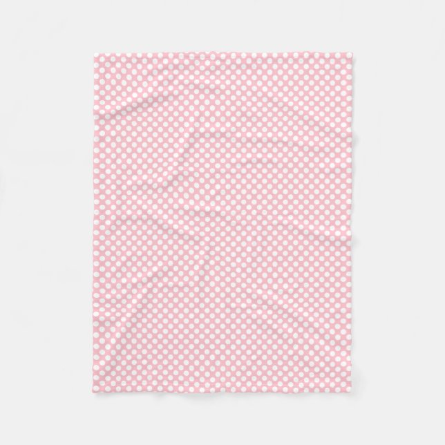 Weiß auf rosa kleine Polka-Punkte Fleecedecke (Vorderseite)