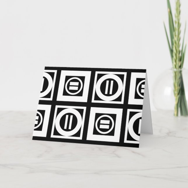 Weiß auf schwarz geometrischer Musterkarte für gle Karte (Vorderseite)