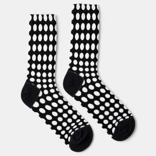 Weiß auf Schwarz Groß Horiz. Polka Dots Socks Socken