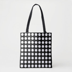 Weiß auf Schwarz Groß Horizontal Polka Dots Muster