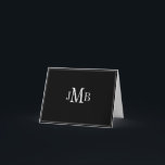 Weiß auf Schwarz Monogram gefaltet Danke Karte<br><div class="desc">Klassische und schlichte mit Monogramm Initialen auf schwarzem Hintergrund gefaltet danke Karte (weiß innen leer) Toll für die geschäftliche Korrespondenz.</div>