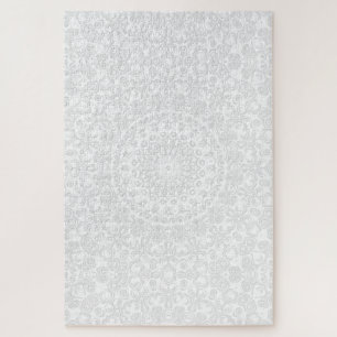 Weiß auf Weiß Minimal Mandala Muster Puzzle