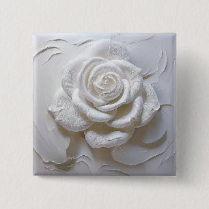 Weiß auf Weiß - skulptierte Rose Button
