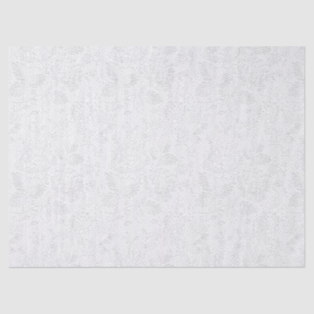 Weiß auf weiße Spitze prägeartigem Seidenpapier (Vorderseite)