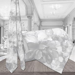 Weiß auf weißem Kaskadengewächse Blassgraue Hochze Krawatte