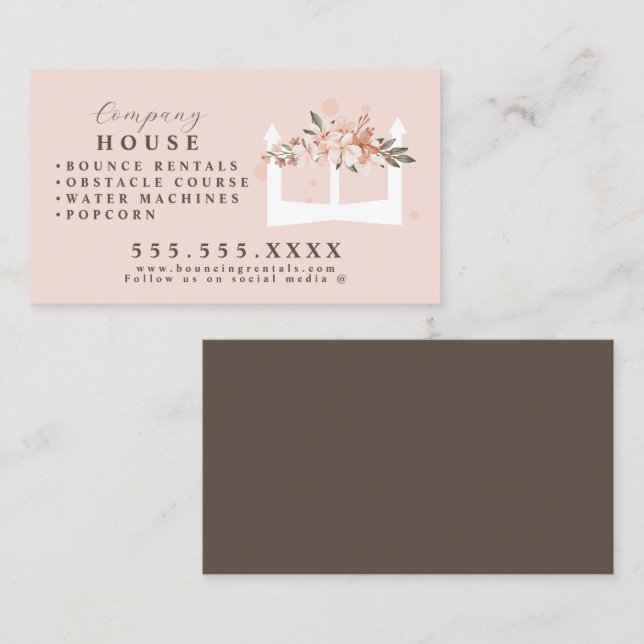 Weiß aufblasbare Burgrube Party Vermietung Visitenkarte (Vorne/Hinten)