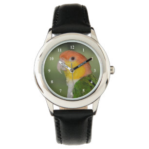 Weiß aufgeblähter Caique-Papagei draußen Armbanduhr