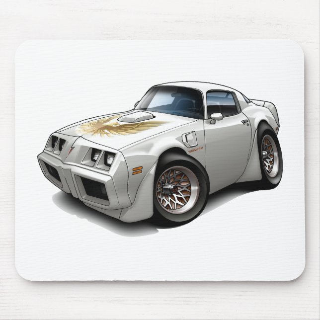 Weiß-Auto 1979-81 Transportes morgens Mousepad (Vorne)