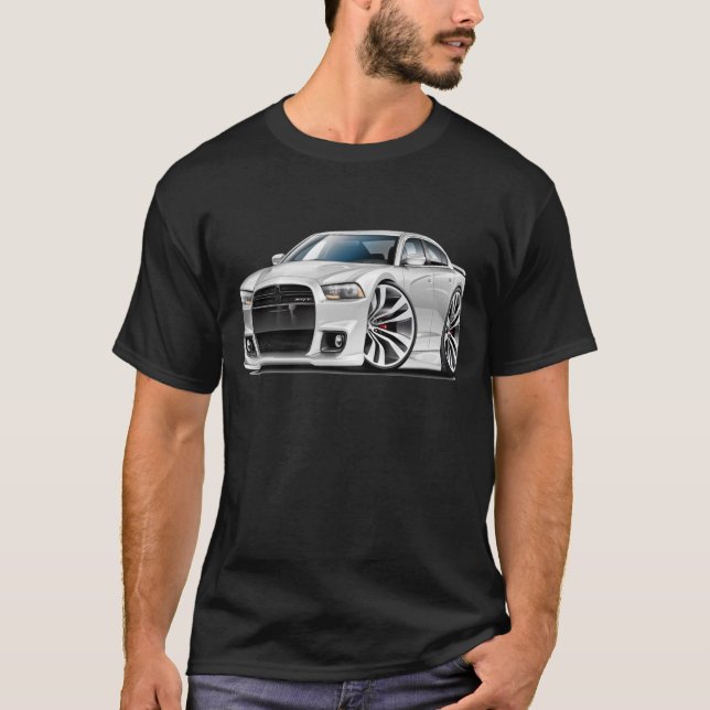 Weiß-Auto des Dodge-Ladegerät-SRT8 T-Shirt (Vorderseite)