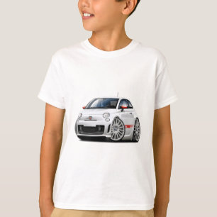 Weiß-Auto Fiats 500 Abarth T-Shirt
