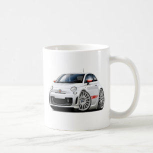 Weiß-Auto Fiats 500 Abarth Tasse