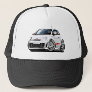 Weiß-Auto Fiats 500 Abarth Truckerkappe
