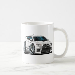Weiß-Auto Mitsubishis Evo Tasse
