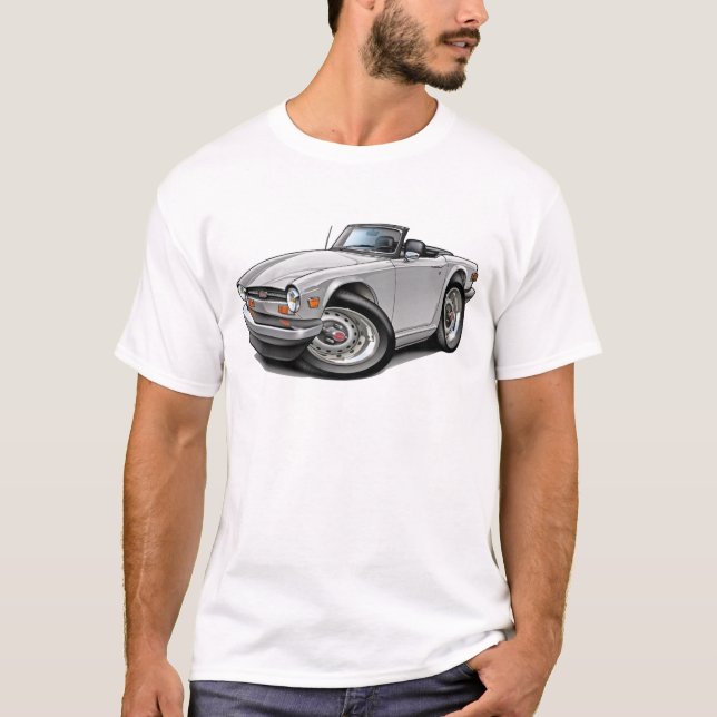 Weiß-Auto Triumphs TR6 T-Shirt (Vorderseite)