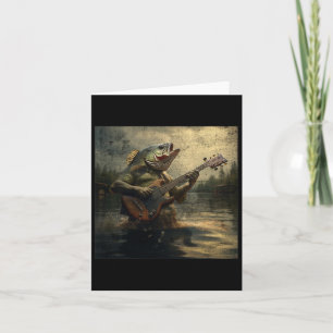 Weiß B Fische spielen B Gitarre Funny Cursed Meme Karte