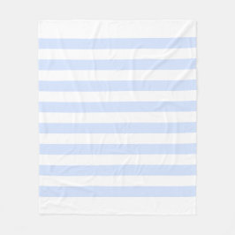 Weiß & Baby Blue Pastell Lines Muster Fleecedecke