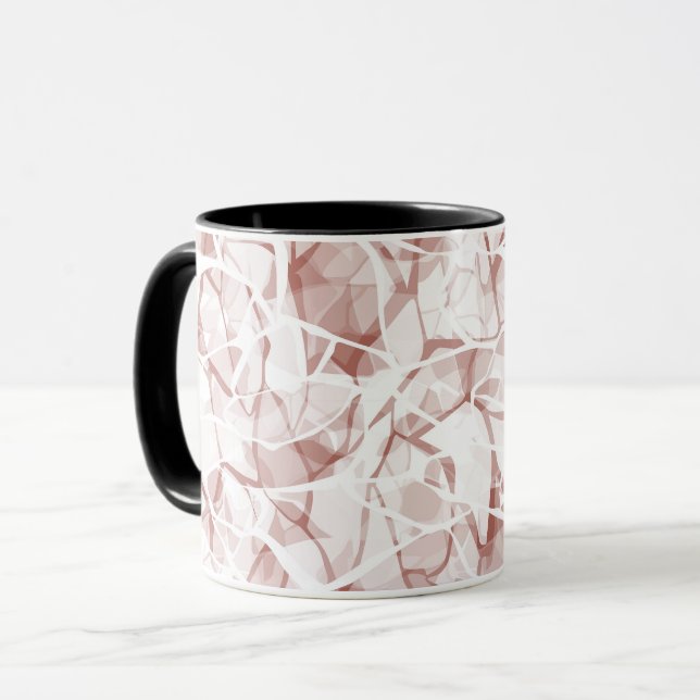 weiß beige abstrakt modisch modernes Muster    Tasse (Vorderseite Links)
