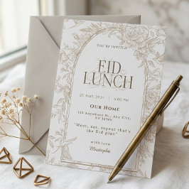 Weiß Beige Florale Bogen Botanische Eid Mittagesse Einladung