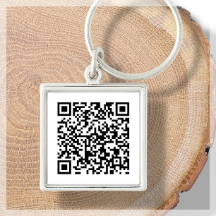 Weiß   Benutzerdefinierter QR-Code Scannbarer Schl Schlüsselanhänger