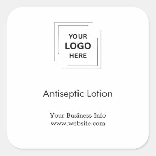 Weiß   Berufliches Firmenlogo Quadratischer Aufkleber
