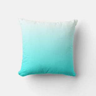 Weiß bis Aqua Blue Gradient Kissen