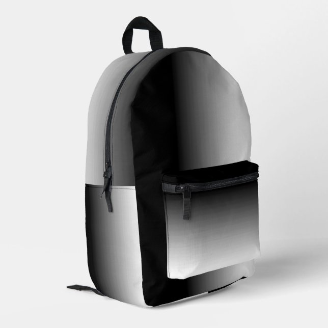 Weiß bis schwarz bedruckter rucksack (Rückseitige Ecke links)