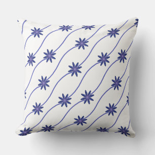 Weiß & blau Daisenkette Blumenmuster Muster Kissen