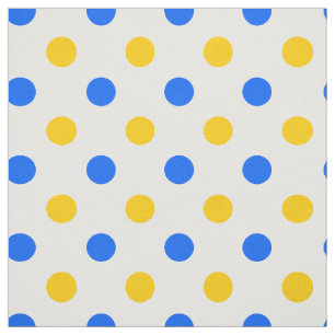 Weiß Blau Gelb Punkte Design  Stoff